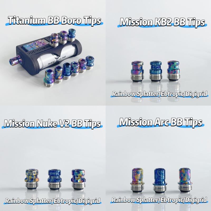 Reka Titanium Mission Xv Bb Drip Tip Titanium Alloy Bb Colorful Quick Release