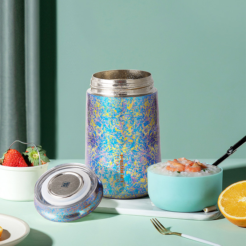 Flying Sword Braising Cup Ultra Light Braising Kettle Braising Porridge Theorizer Titanium Bilayer Women's Smoldering Cups Work Group Insulation Lunchbox Portable