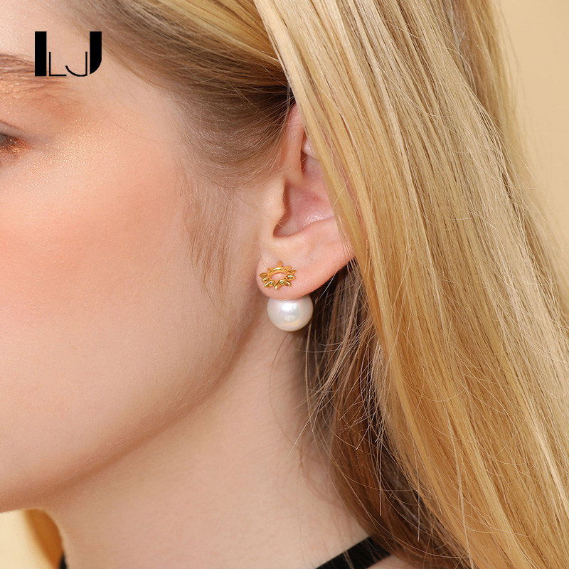 little joys living everywhere there is sunshine 925 silver gilded little Sun Chuan fritilla pearl earrings light luxury