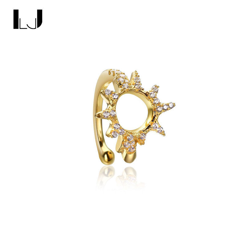 Little Joys Sun Ear Clip Without Earhole Woman South Korea Brief Fresher 925 Silver Ear Nail Design Feel Earrings