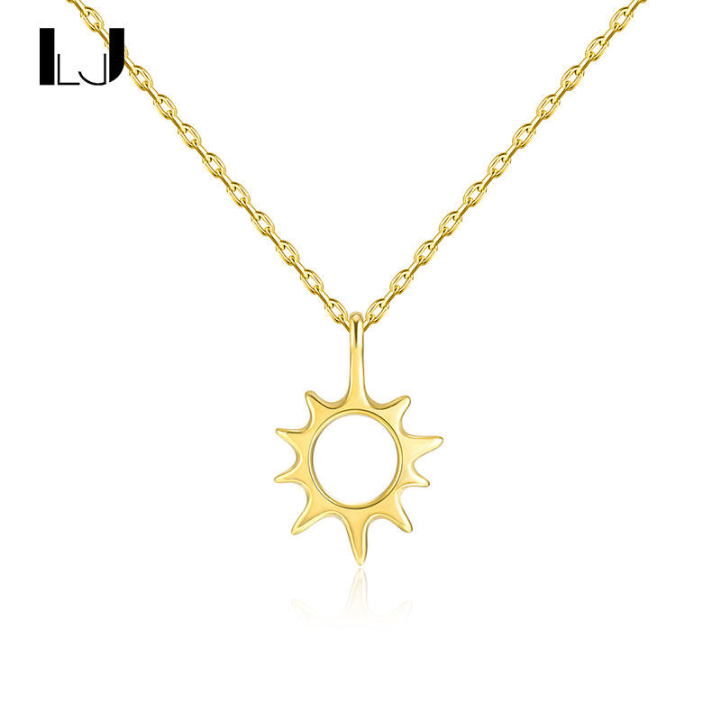 Little Joys Sun s925 Silver Necklace Girl Lock Bone Chain Web Red Pendant with Temperament Surge