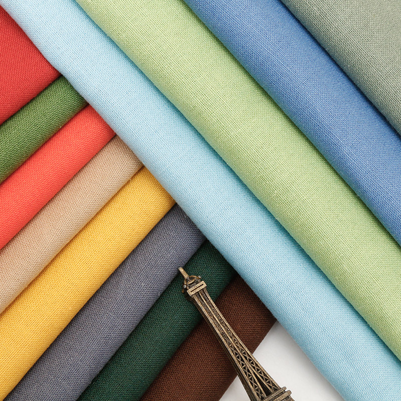 Sofa fabric color cotton linen fabric clothing fabric linen Diy summer pure color shirt clothes bamboo festival cotton