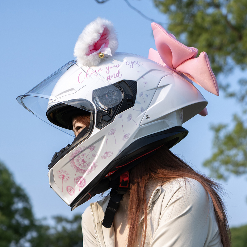 Aishi 2026 New Model Motorcycle Helmet for Women, Electric Vehicle Bluetooth Full-Face Helmet, Summer All-Season 3C Certified, Cute