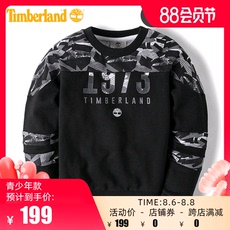 Толстовка детская timberland添柏岚新款青少年圆领抓绒印花儿童卫衣|a1c6g
