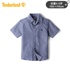 Рубашка детская timberland添柏岚幼童19夏新款童装刺绣logo短袖衬衫|a1cc2