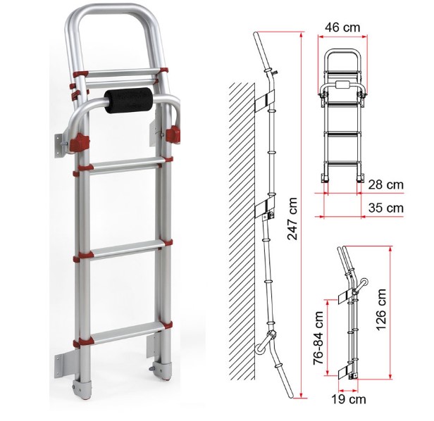 After car, climbing ladder Fiamma folding climbing party caravan converted to a climbing ladder Fiamma Imports climbing ladder-Taobao