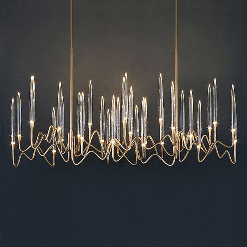 Rear modern light lavish living-room chandelier Nordic designer Villa Dining Room Bar LONG SAMPLE BOARD ROOM ATMOSPHERIC CHANDELIER