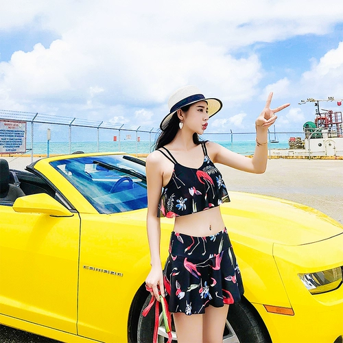 Купальник, раздельный комплект, бюстгальтер пуш-ап для школьников, в стиле Шанель