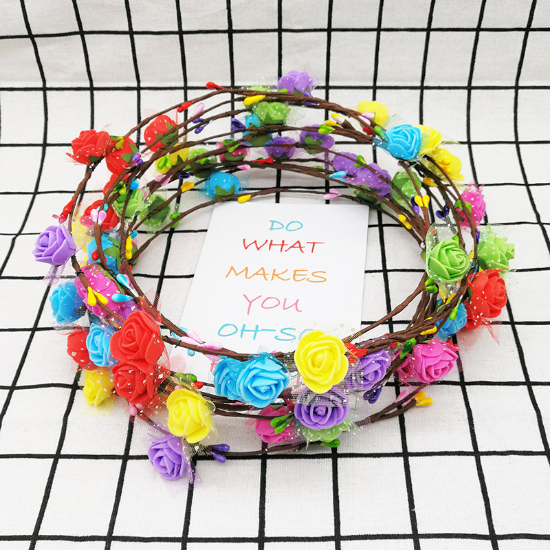 Ground push scan code small gifts children's hair accessories under one yuan rattan super fairy tourist attractions forest garland headwear