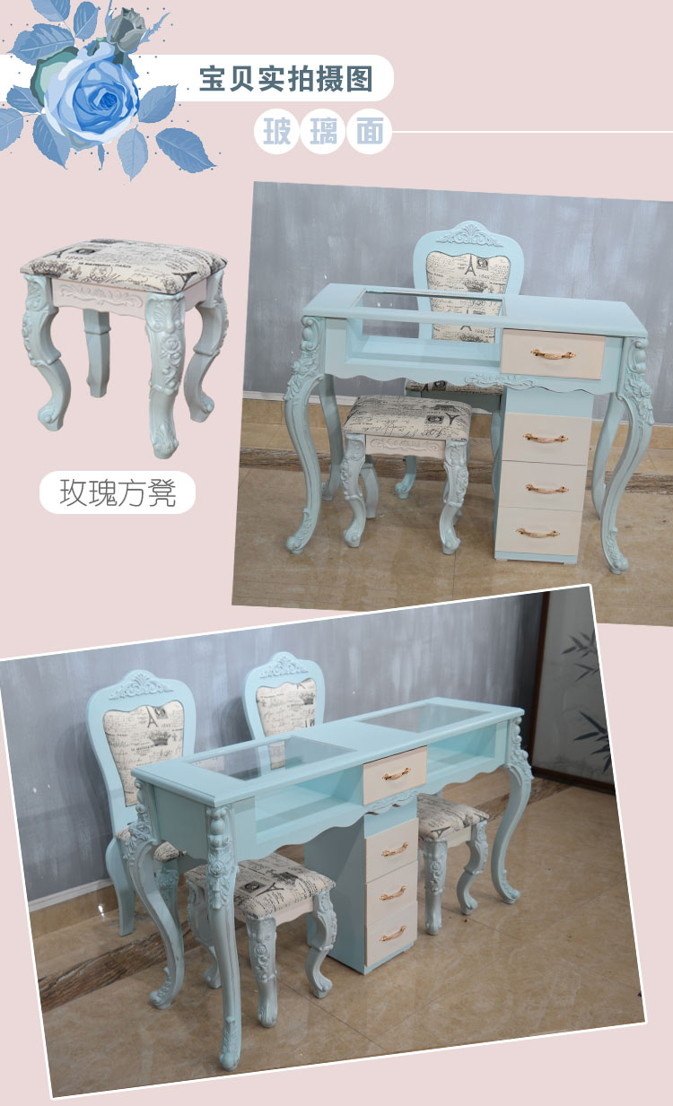 Dụng cụ nội thất bàn trang điểm bàn điều khiển nhà Mỹ Bàn móng tay cửa hàng đầy đủ các thiết bị làm đẹp trang trí cho hai - Hair Salon / Nội thất làm đẹp