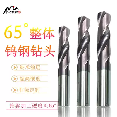 65 degree tungsten steel drill bit Integral cemented carbide coated straight shank twist drill Stainless steel superhard extended