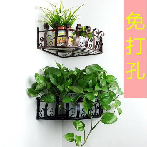 Iron flower frame wall hanging wall corner shelf hanging orchid golden kudzu frame balcony corner triangle fleshy flowerpot shelf