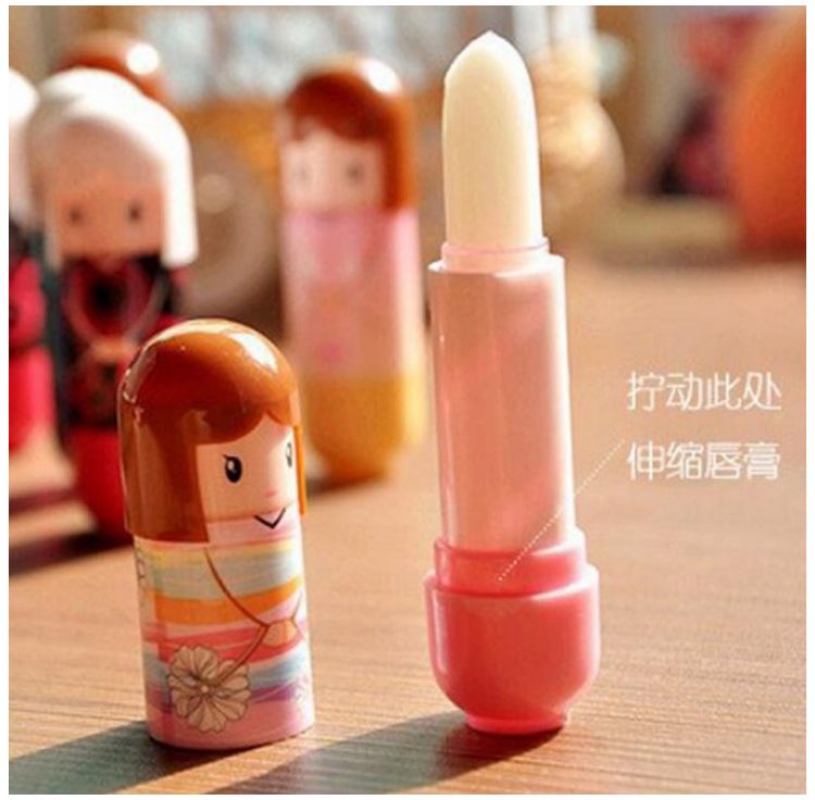 Bộ đồ chơi búp bê dễ thương phù hợp với son dưỡng ẩm dưỡng ẩm chống nứt da bong tróc không màu - Son môi son 3ce macaron red