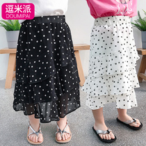 Girls Summer Dress 2022 Summer Dress New Child Fluffy Skirt Ocean Cake Skirt CUHK Child Polo Dot Half Body Dress