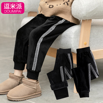 Girl Glint Thickened Pants Warm Ocean Air Casual Loose Autumn Winter Clothing Children Outwear Underpants Baby Long Pants