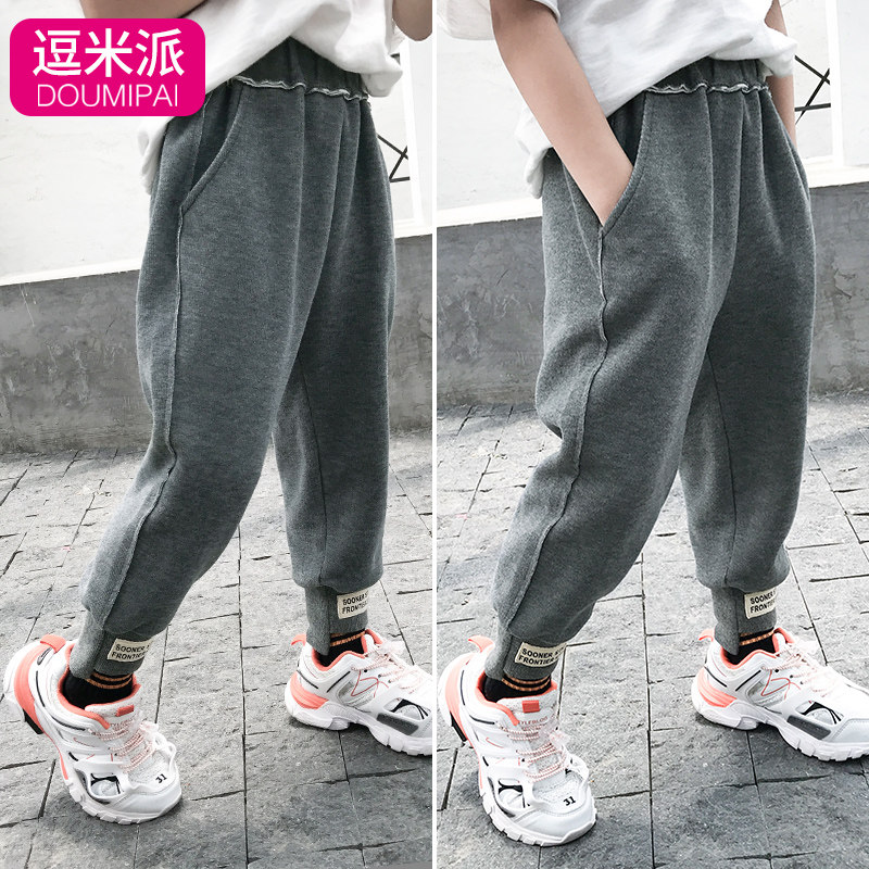 Boys' pants 2022 new thin section loose western style sports and leisure spring and autumn clothes for big children plus velvet toddler trousers