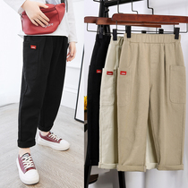 Childrens pants thin section CUHK child spring autumn season boy girls casual pants 2022 new baby foreign air long pants tide