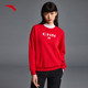 ANTA Round Neck Hoodless Sweatshirt Women 2024 Summer Sports Style Knitted Top Casual Bottoming Shirt Outlet