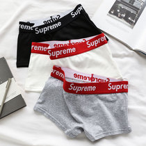 Flat Angle Neutral Pants Les Handsome T Tide Four-corner Pants Pure Cotton Sport Wide Sides European And European Alphabet Lady Student Triangle Pants