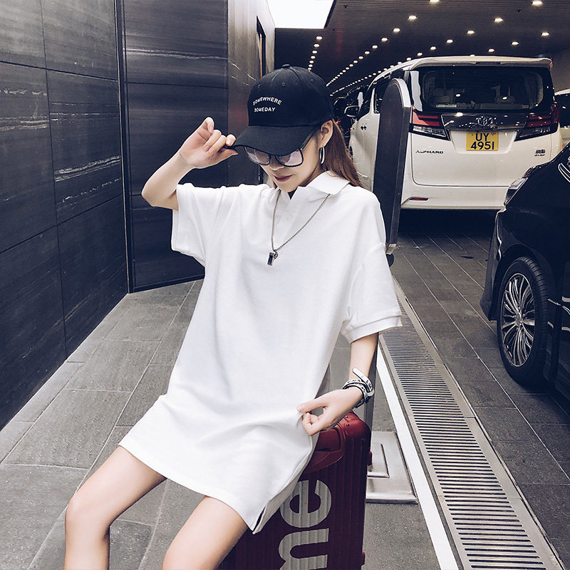 Underwear missing T-shirt women's summer 2022 new large size short-sleeved loose Korean version ins tide mid-length top white