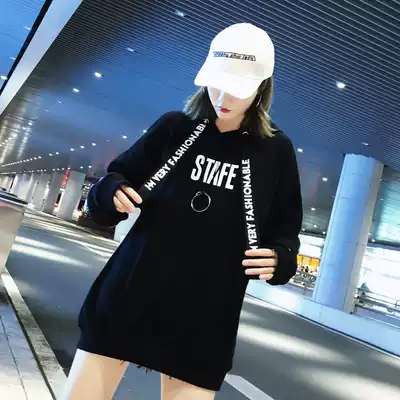 Lazy wind sweater female thin section 2021 new female long-sleeved pullover Korean student loose bf hooded ulzzang