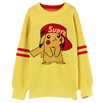 2022 new soft milky yellow sweater women loose and lazy fashion lazy wind knit outset head autumn winter thickened cec