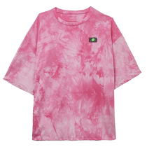 Cherry Blossom Color T-shirt Womens Short Sleeve 2024 New Summer Loose Mid-Length Large Size Womens Clothing Design Niche Trendy