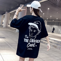 Ogoods Big Edition T-Shirt Woman Short Sleeve Loose 2022 New Hip-hop Bf Tide Card Strange Smell Black Mid-Length 100 Hitch