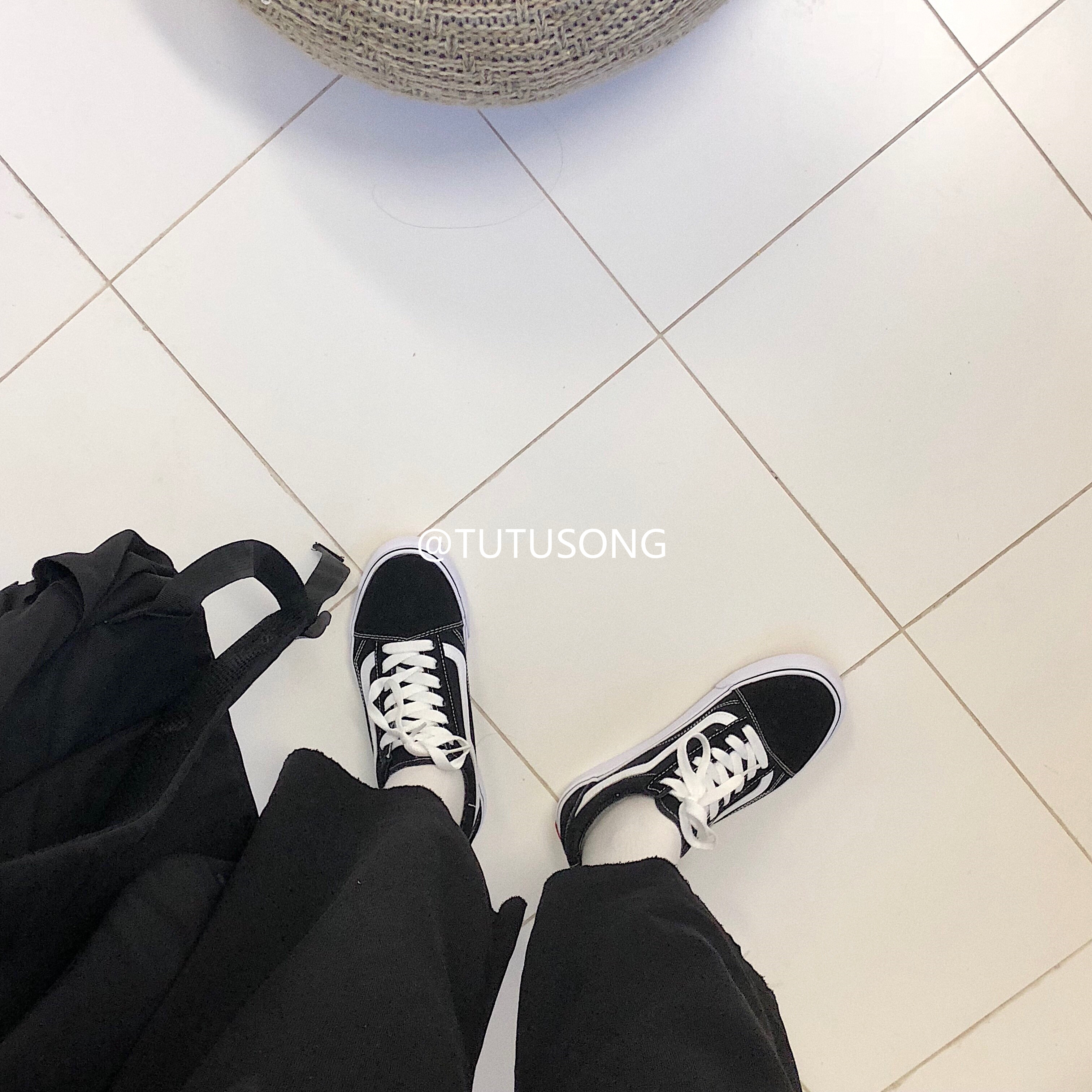 Bunny Song in super fire Đường phố Hàn Quốc chụp giày vải đen hoang dã nam và nữ giày thể thao nam