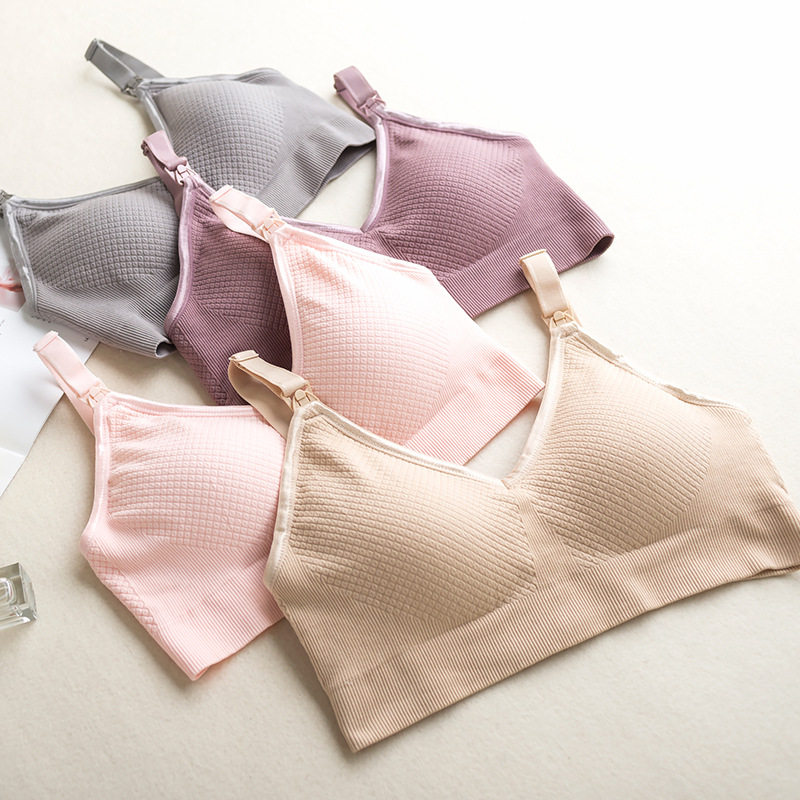 Day Series Pregnant Women Breastfeeding Underwear without steel ring Pregnancy Postnatal Breastfeeding Adjustment Type Comfort Large Size Pampo Milk Bra Thin