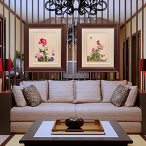 Suzhou pure hand embroidery painting Su embroidery finished hanging painting Chinese study Porch restaurant Lang Shining decorative painting vertical version