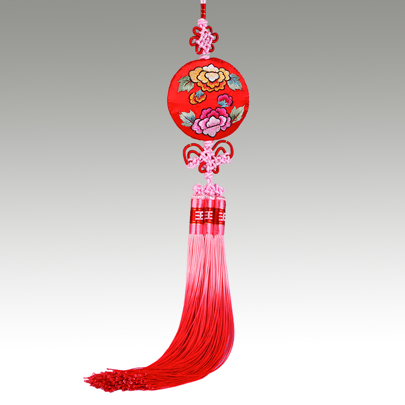 Jiangnan embroidery Zhuang Su embroidery finished product Suzhou featured embroidery car pendant handcraft gift country color Tianxiang