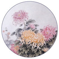 Su embroidery diy embroidery pattern cloth embroidery pattern hand-spun bottom map fabric Suzhou handmade material chrysanthemum