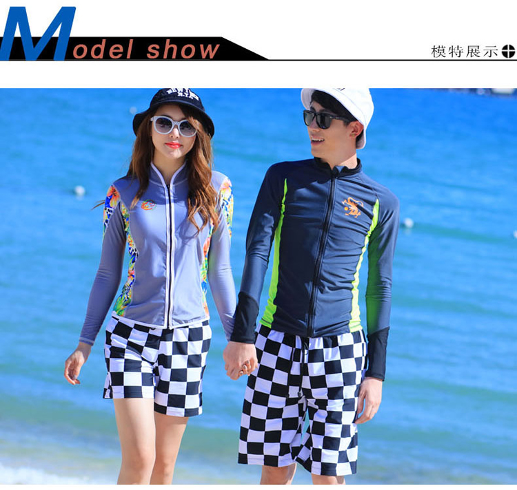 Cặp đôi đồ bơi dài tay chống nắng nhanh khô tách cơ thể đồ bơi wetsuit sứa phù hợp với ống thở đồ bơi đi biển - Vài đồ bơi 	đồ đi biển đôi	