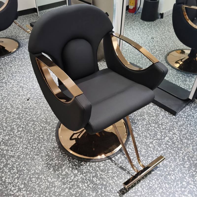 Haircut Chair Hair Salon Private Network Red Tide Shop Haircut Chair Guangzhou Bronzing Chair High-end Beauty Hair Shop Chair