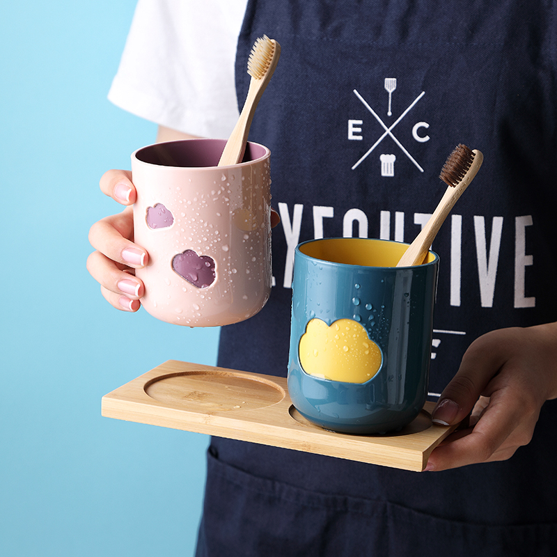 Nordic Minimalist Wash Cup Lovers Little Frescoed Toothbrushing Cup Girls Cute Toiletries Cup Home Water Glass 8 Porcelain House