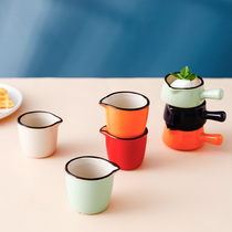 Ceramic tipped small milk jug with handle espresso small milk cup creative Japanese seasoning cup steak juice bucket ounce cup
