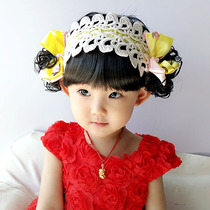 Korean version of the baby hair band Infant hundred days wig headdress children take pictures bangs 0-3-4-6-7 months 1-2 years