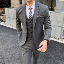 Suit suit Mens Korean version of the grooms wedding dress formal slim-fit jacket casual professional British handsome suit