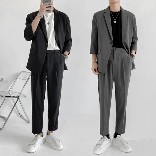 Весенний костюм для отдыха, трендовый комплект, мужская брендовая куртка, в корейском стиле