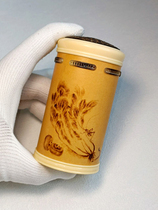 Made by Yang Lianping a Shanghai-style insect tool master pyrography and pyrography old gourd jars with mouth chirping insect jars Gill jars and grasshoppers