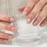 Наклейки для ногтей, накладные ногти, водонепроницаемая серебряная наклейка, украшение для ногтей, принт, 3D