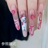 Наклейка для маникюра, мультяшные милые розовые наклейки для ногтей для ногтей