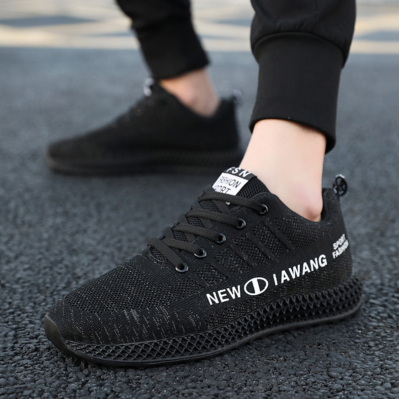 Official website flagship store Summer Korean version trendy men's shoes 100 hitch sports casual all-black board shoes men's tennis shoes sports