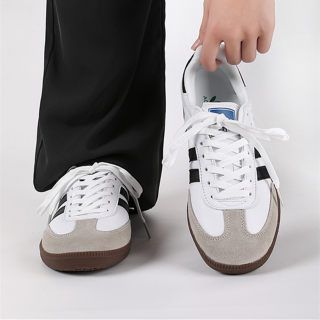 Genuine leather retro white sambad training shoes for women 2025 new hot style inner height increasing sneakers sports forrest gump white shoes for men