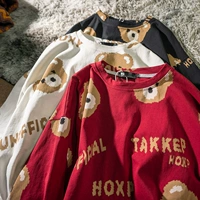 Tide, хлопковая парная одежда, японская футболка с коротким рукавом подходит для мужчин и женщин, с медвежатами, для влюбленных, коллекция 2021
