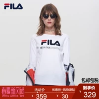 FILA Fila nữ dài T2018 mùa thu mới thể thao giản dị thư tròn cổ ấm áp áo thun dài tay nữ - Áo phông thể thao áo thun thể thao nam có cổ