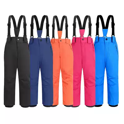 Children's ski pants Boys and girls foreign trade original single outdoor thickened warm waterproof and windproof padded pants baby bag skiing