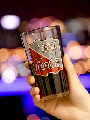 Japan imported Ishizuka glass glass Water cup Coca-Cola commemorative cup Nostalgic cup Milk cup drink cup