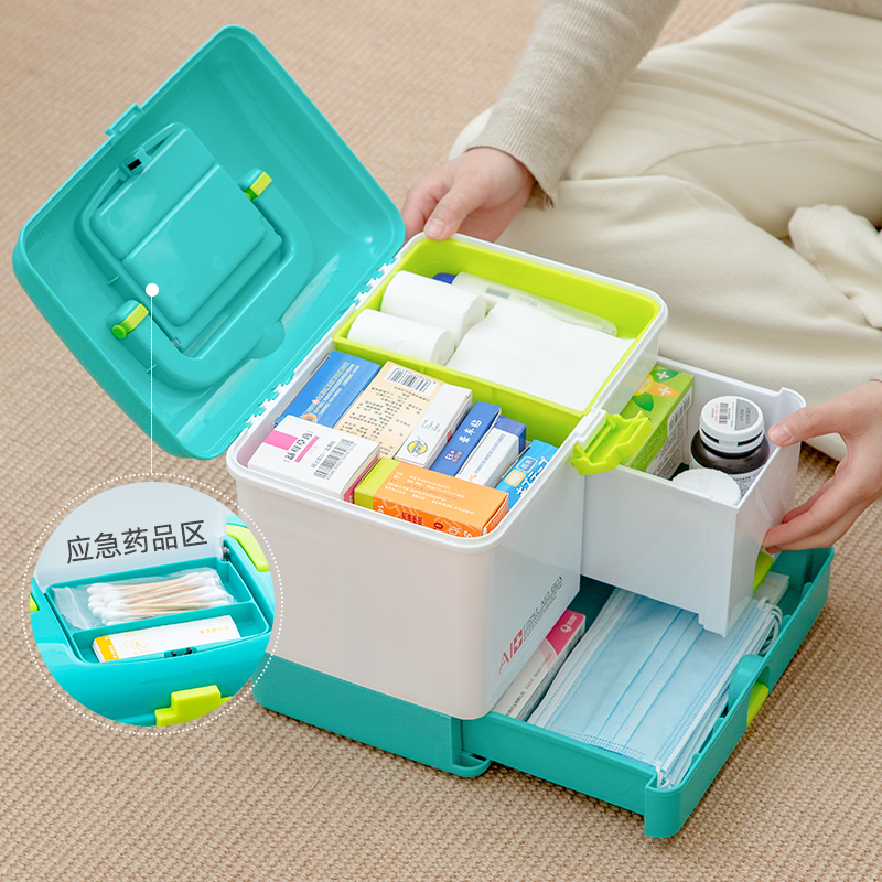 Japanese imported household large-capacity medicine box household first aid box medical case first aid medical box